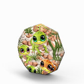 Baby Geckos Niedlich Cartoon Characters Fotoblock (Rechts)