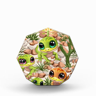 Baby Geckos Niedlich Cartoon Characters Fotoblock
