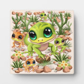 Baby Geckos Niedlich Cartoon Characters Fotoplatte (Vorderseite)