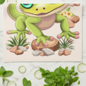 Baby Geckos Niedlich Cartoon Characters Geschirrtuch (Gefaltet)