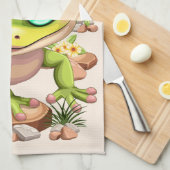 Baby Geckos Niedlich Cartoon Characters Geschirrtuch (Viertel Falte)
