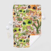 Baby Geckos Niedlich Cartoon Characters Golfhandtuch (Insitu)