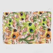 Baby Geckos Niedlich Cartoon Characters Golfhandtuch (Horizontal)