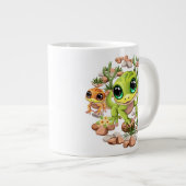 Baby Geckos Niedlich Cartoon Characters Jumbo-Tasse (Vorderseite Rechts)