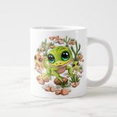 Baby Geckos Niedlich Cartoon Characters Jumbo-Tasse (Rechts)