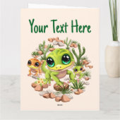 Baby Geckos Niedlich Cartoon Characters Karte (Rückseite)