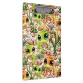 Baby Geckos Niedlich Cartoon Characters Klemmbrett (Rechts)