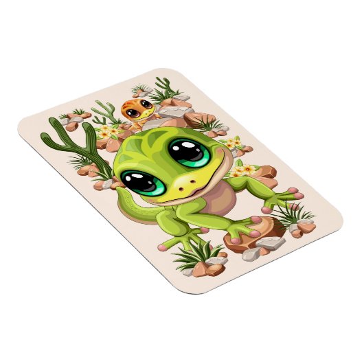 Baby Geckos Niedlich Cartoon Characters Magnet (Rechte Seite)