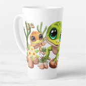 Baby Geckos Niedlich Cartoon Characters Milchtasse (Linke Ecke)