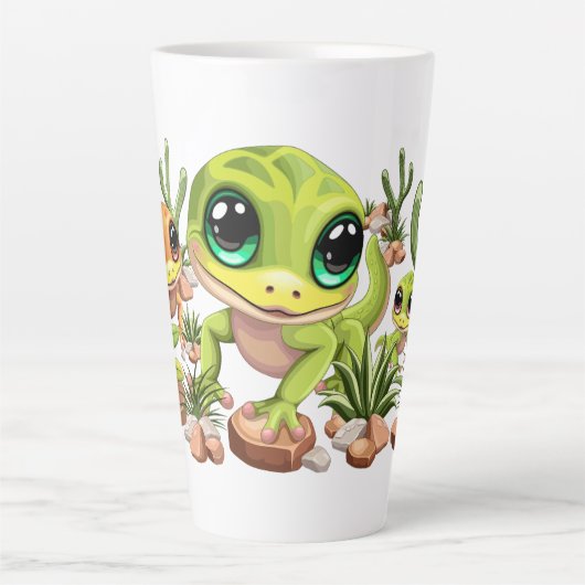 Baby Geckos Niedlich Cartoon Characters Milchtasse (Vorderseite)