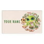 Baby Geckos Niedlich Cartoon Characters Namenschild (Vorderseite)