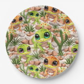 Baby Geckos Niedlich Cartoon Characters Pappteller (Vorderseite)