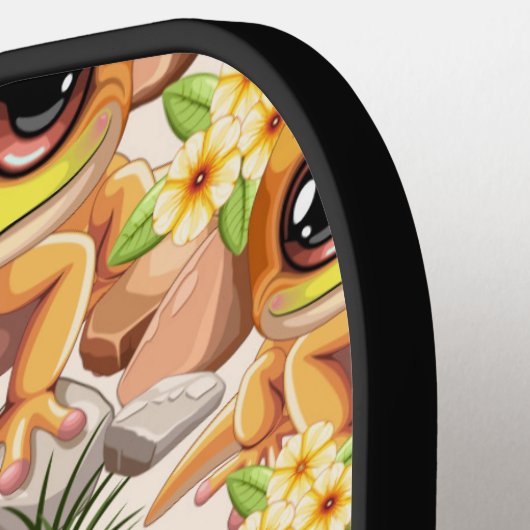 Baby Geckos Niedlich Cartoon Characters Pickleball Schläger (Linke Seite)