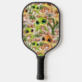 Baby Geckos Niedlich Cartoon Characters Pickleball Schläger (Rückseite)