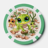 Baby Geckos Niedlich Cartoon Characters Pokerchips (Rückseite)