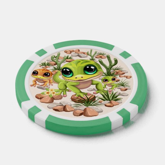 Baby Geckos Niedlich Cartoon Characters Pokerchips (Einzeln)