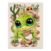 Baby Geckos Niedlich Cartoon Characters Poster (Vorderseite)