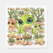 Baby Geckos Niedlich Cartoon Characters Serviette (Vorderseite)