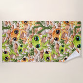 Baby Geckos Niedlich Cartoon Characters Strandtuch (Vorderseite)