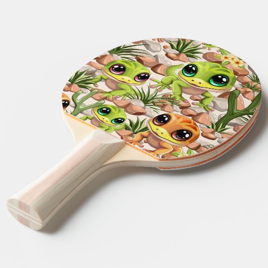 Baby Geckos Niedlich Cartoon Characters Tischtennis Schläger (Vorderseite)