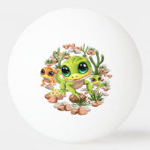 Baby Geckos Niedlich Cartoon Characters Tischtennisball (Rückseite)