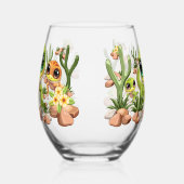 Baby Geckos Niedlich Cartoon Characters Weinglas Ohne Stiel (Links)