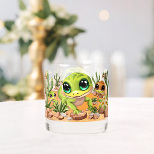 Baby Geckos Niedlich Cartoon Characters Whiskyglas