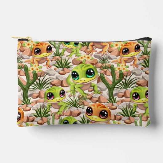 Baby Geckos Niedlich Cartoon Characters Zubehörtasche (Vorderseite)