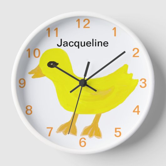 Baby-gelbe Ducky Gummiuhr FERTIGEN ES besonders an Wanduhr (Vorderseite)