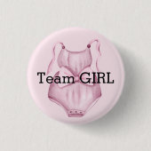 Baby Gender enthüllt Teammädchen Button (Vorderseite)
