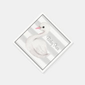 Baby Gender Neutral Swan Gray Script Baby Shower Serviette (Ecke)