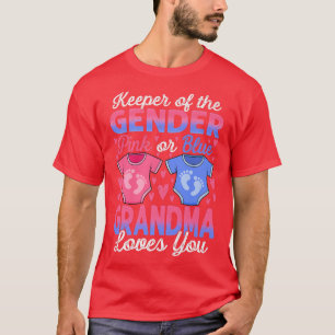 Baby Gender offenbaren Dusche rosa oder blaue Oma T-Shirt