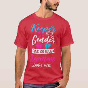 Baby Gender offenbaren Dusche Rosa oder Blue Stepm T-Shirt