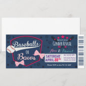 Baby Gender-Offenbarung - Baseballs oder Bows Einladung (Vorne/Hinten)