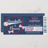 Baby Gender-Offenbarung - Baseballs oder Bows Einladung (Vorne/Hinten)