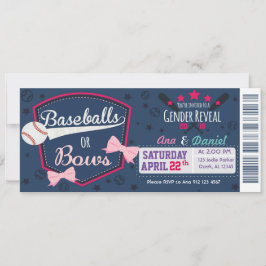 Baby Gender-Offenbarung - Baseballs oder Bows Einladung