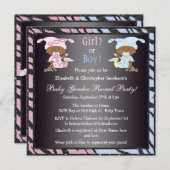 Baby Gender Reveal Afro American Babies Einladung (Vorne/Hinten)