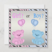 Baby Gender Reveal Animal Print & Bears Einladung (Rückseite)