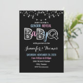 Baby Gender Reveal BaByQ Einladung (Stehend Vorderseite)