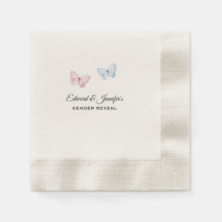 Baby Gender Reveal Butterflies 7-in Serviette