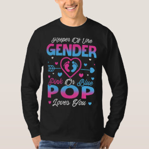Baby Gender Reveal Dusche Rosa oder Blau Pop Liebe T-Shirt