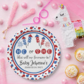 Baby Gender Reveal - Firecracker 4. Juli Pappteller (Party)