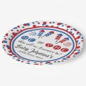 Baby Gender Reveal - Firecracker 4. Juli Pappteller (Schrägansicht)