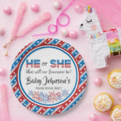 Baby Gender Reveal - Firecracker 4. Juli Pappteller (Party)