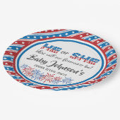 Baby Gender Reveal - Firecracker 4. Juli Pappteller (Schrägansicht)