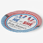 Baby Gender Reveal - Firecracker 4. Juli Pappteller (Schrägansicht)