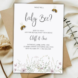 baby gender reveal invitation card with floral einladung