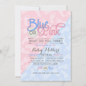 Baby Gender Reveal Party Pink Blue Footprint Einladung (Vorderseite)