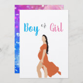 Baby Gender Reveal: Rosa und blaue Freude! Einladung (Vorne/Hinten)