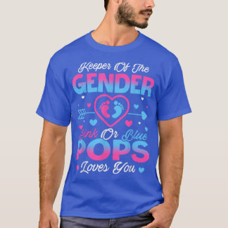 Baby Gender Reveal Shower Pink Or Blue Pops Loves  T-Shirt